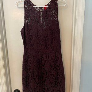 Purple High Neck Lace Dress